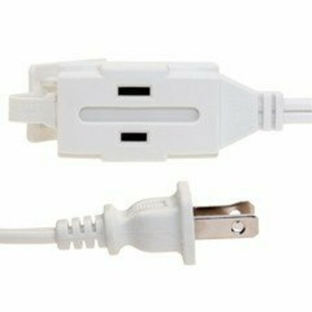 SWE-TECH 3C Indoor Polarized Power Extension Cord, NEMA 1-15P to 3 x NEMA 1-15R, UL/CSA, White, 16/2, 6ft FWT10W1-39106